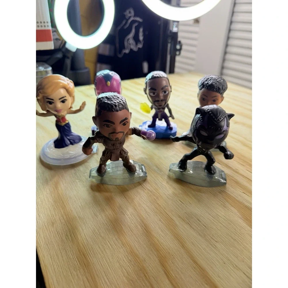 McDonald's Marvel Avengers Mini Figure Lot Black Panther Captain‎ Marvel Vision